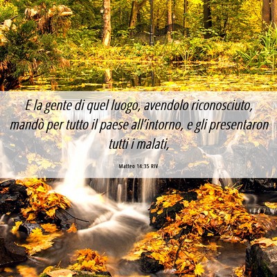 Picture 06 - Matteo 14:35 RIV - E la gente di quel luogo, avendolo riconosciuto, - Bible Verse Picture