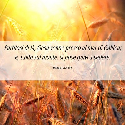 Picture 06 - Matteo 15:29 RIV - Partitosi di là, Gesù venne presso al mar di - Bible Verse Picture