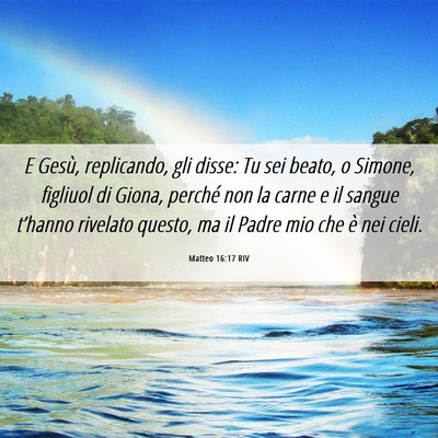 Picture 06 - Matteo 16:17 RIV - E Gesù, replicando, gli disse: Tu sei beato, o - Bible Verse Picture