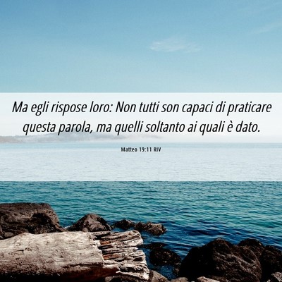 Picture 06 - Matteo 19:11 RIV - Ma egli rispose loro: Non tutti son capaci di - Bible Verse Picture