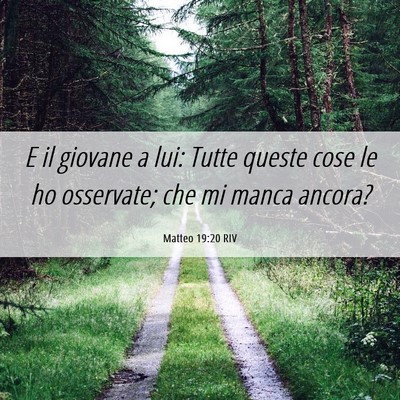 Picture 06 - Matteo 19:20 RIV - E il giovane a lui: Tutte queste cose le ho - Bible Verse Picture