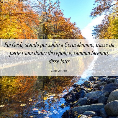 Picture 06 - Matteo 20:17 RIV - Poi Gesù, stando per salire a Gerusalemme, - Bible Verse Picture