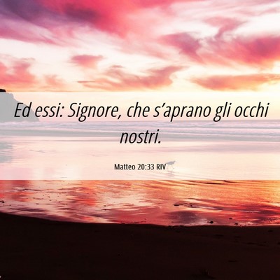 Picture 06 - Matteo 20:33 RIV - Ed essi: Signore, che s’aprano gli occhi - Bible Verse Picture