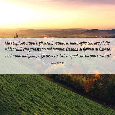 Picture 06 - Matteo 21:15 RIV - Ma i capi sacerdoti e gli scribi, vedute le - Bible Verse Picture
