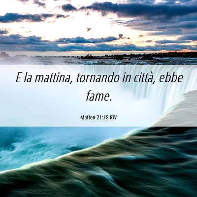 Picture 06 - Matteo 21:18 RIV - E la mattina, tornando in città, ebbe - Bible Verse Picture