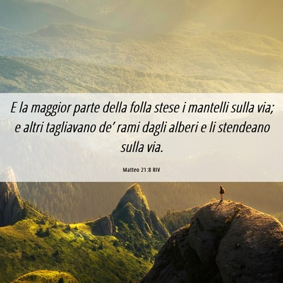 Picture 06 - Matteo 21:8 RIV - E la maggior parte della folla stese i mantelli - Bible Verse Picture