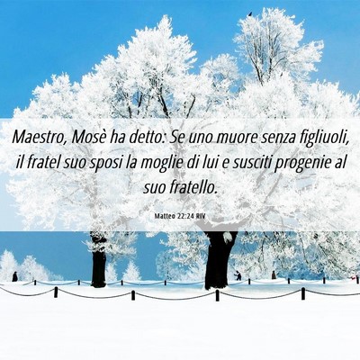 Picture 06 - Matteo 22:24 RIV - Maestro, Mosè ha detto: Se uno muore senza - Bible Verse Picture