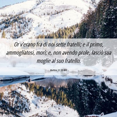 Picture 06 - Matteo 22:25 RIV - Or v’erano fra di noi sette fratelli; e il - Bible Verse Picture