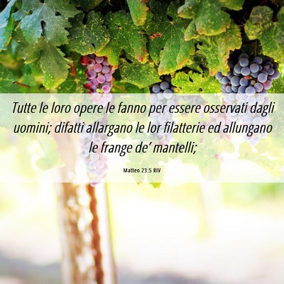 Picture 06 - Matteo 23:5 RIV - Tutte le loro opere le fanno per essere osservati - Bible Verse Picture