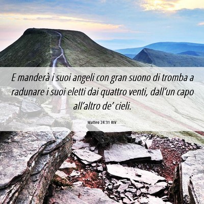 Picture 06 - Matteo 24:31 RIV - E manderà i suoi angeli con gran suono di tromba - Bible Verse Picture