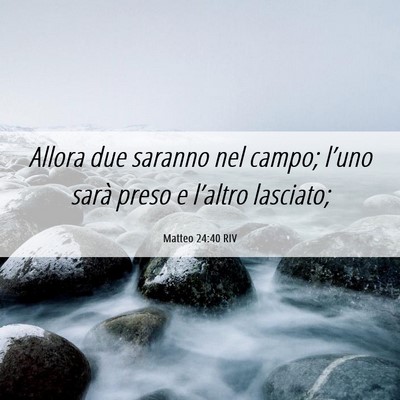 Picture 06 - Matteo 24:40 RIV - Allora due saranno nel campo; l’uno sarà preso - Bible Verse Picture