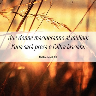 Picture 06 - Matteo 24:41 RIV - due donne macineranno al mulino: l’una sarà - Bible Verse Picture