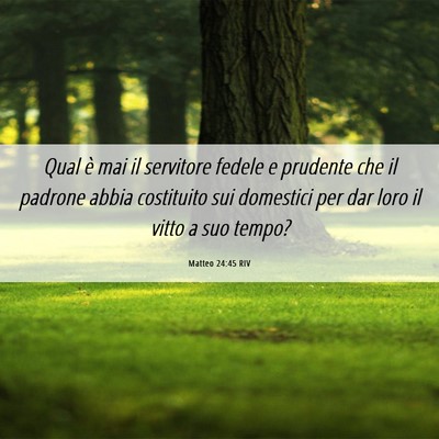 Picture 06 - Matteo 24:45 RIV - Qual è mai il servitore fedele e prudente che il - Bible Verse Picture