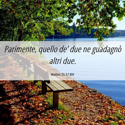 Picture 06 - Matteo 25:17 RIV - Parimente, quello de’ due ne guadagnò altri - Bible Verse Picture