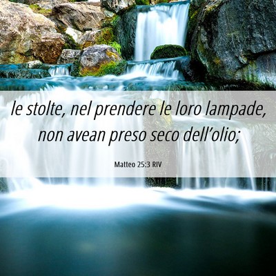 Picture 06 - Matteo 25:3 RIV - le stolte, nel prendere le loro lampade, non - Bible Verse Picture