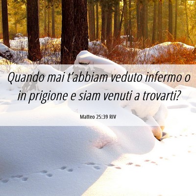 Picture 06 - Matteo 25:39 RIV - Quando mai t’abbiam veduto infermo o in - Bible Verse Picture