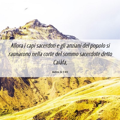 Picture 06 - Matteo 26:3 RIV - Allora i capi sacerdoti e gli anziani del popolo - Bible Verse Picture