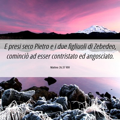 Picture 06 - Matteo 26:37 RIV - E presi seco Pietro e i due figliuoli di Zebedeo, - Bible Verse Picture