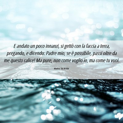 Picture 06 - Matteo 26:39 RIV - E andato un poco innanzi, si gettò con la faccia - Bible Verse Picture