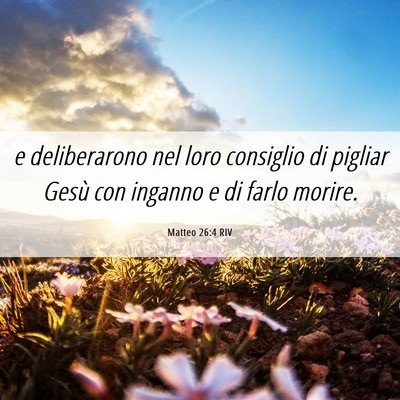 Picture 06 - Matteo 26:4 RIV - e deliberarono nel loro consiglio di pigliar - Bible Verse Picture