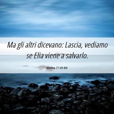 Picture 06 - Matteo 27:49 RIV - Ma gli altri dicevano: Lascia, vediamo se Elia - Bible Verse Picture