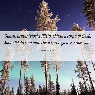 Picture 06 - Matteo 27:58 RIV - Questi, presentatosi a Pilato, chiese il corpo di - Bible Verse Picture