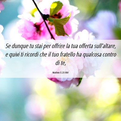Picture 06 - Matteo 5:23 RIV - Se dunque tu stai per offrire la tua offerta - Bible Verse Picture
