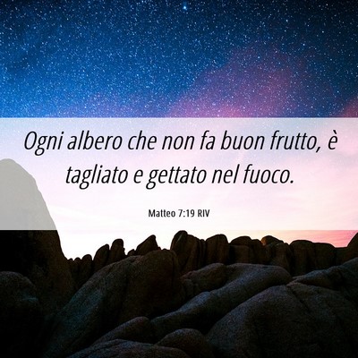 Picture 06 - Matteo 7:19 RIV - Ogni albero che non fa buon frutto, è tagliato e - Bible Verse Picture