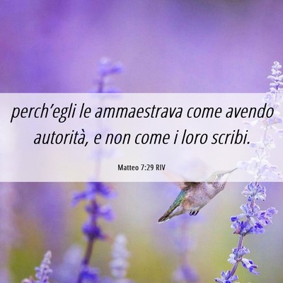 Picture 06 - Matteo 7:29 RIV - perch’egli le ammaestrava come avendo - Bible Verse Picture