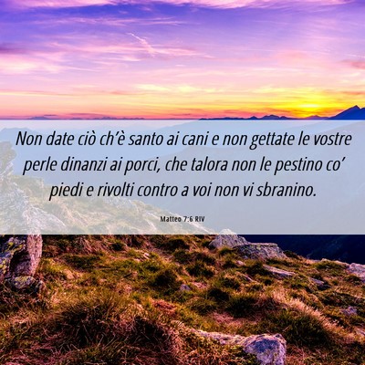 Picture 06 - Matteo 7:6 RIV - Non date ciò ch’è santo ai cani e non gettate - Bible Verse Picture