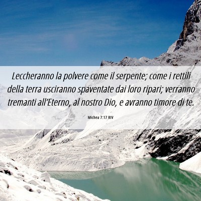 Picture 06 - Michea 7:17 RIV - Leccheranno la polvere come il serpente; come i - Bible Verse Picture