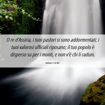 Picture 06 - Nahum 3:18 RIV - O re d’Assiria, i tuoi pastori si sono - Bible Verse Picture