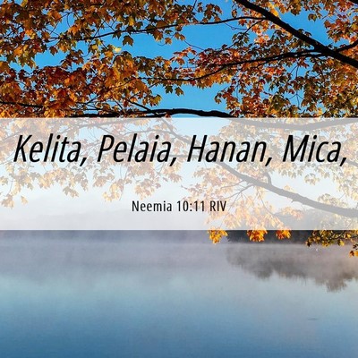 Picture 06 - Neemia 10:11 RIV - Kelita, Pelaia, Hanan, - Bible Verse Picture