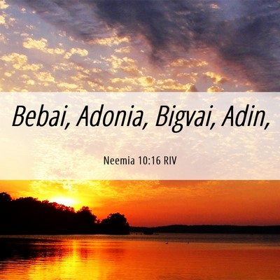 Picture 06 - Neemia 10:16 RIV - Bebai, Adonia, Bigvai, - Bible Verse Picture