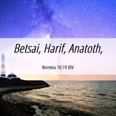 Picture 06 - Neemia 10:19 RIV - Betsai, Harif, - Bible Verse Picture