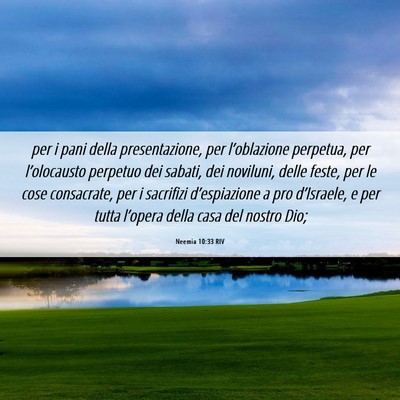 Picture 06 - Neemia 10:33 RIV - per i pani della presentazione, per l’oblazione - Bible Verse Picture