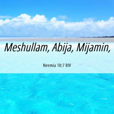 Picture 06 - Neemia 10:7 RIV - Meshullam, Abija, - Bible Verse Picture