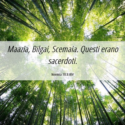 Picture 06 - Neemia 10:8 RIV - Maazia, Bilgai, Scemaia. Questi erano - Bible Verse Picture