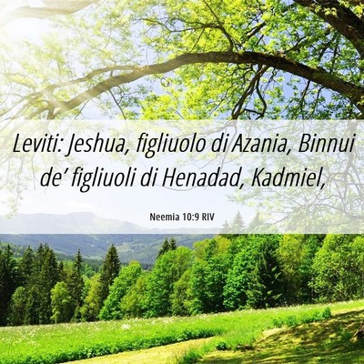 Picture 06 - Neemia 10:9 RIV - Leviti: Jeshua, figliuolo di Azania, Binnui de’ - Bible Verse Picture