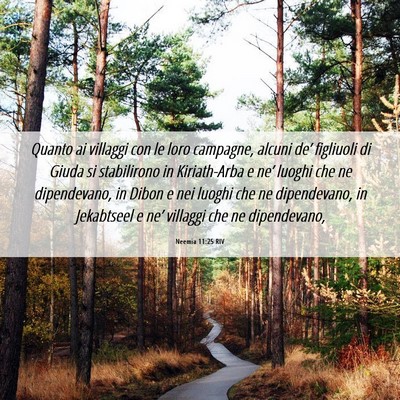 Picture 06 - Neemia 11:25 RIV - Quanto ai villaggi con le loro campagne, alcuni - Bible Verse Picture
