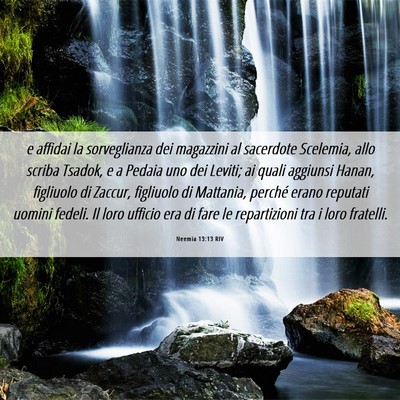 Picture 06 - Neemia 13:13 RIV - e affidai la sorveglianza dei magazzini al - Bible Verse Picture