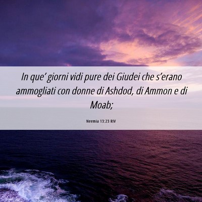 Picture 06 - Neemia 13:23 RIV - In que’ giorni vidi pure dei Giudei che - Bible Verse Picture