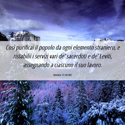 Picture 06 - Neemia 13:30 RIV - Così purificai il popolo da ogni elemento - Bible Verse Picture