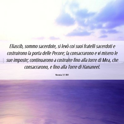 Picture 06 - Neemia 3:1 RIV - Eliascib, sommo sacerdote, si levò coi suoi - Bible Verse Picture