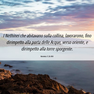 Picture 06 - Neemia 3:26 RIV - I Nethinei che abitavano sulla collina, - Bible Verse Picture