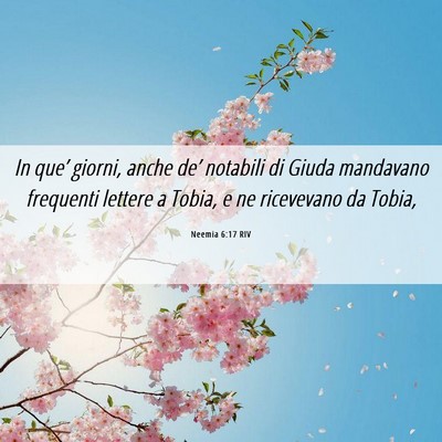 Picture 06 - Neemia 6:17 RIV - In que’ giorni, anche de’ notabili di Giuda - Bible Verse Picture