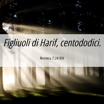 Picture 06 - Neemia 7:24 RIV - Figliuoli di Harif, - Bible Verse Picture