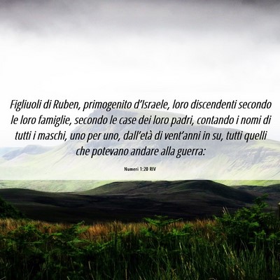 Picture 06 - Numeri 1:20 RIV - Figliuoli di Ruben, primogenito d’Israele, loro - Bible Verse Picture