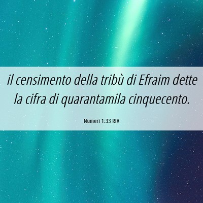 Picture 06 - Numeri 1:33 RIV - il censimento della tribù di Efraim dette la - Bible Verse Picture