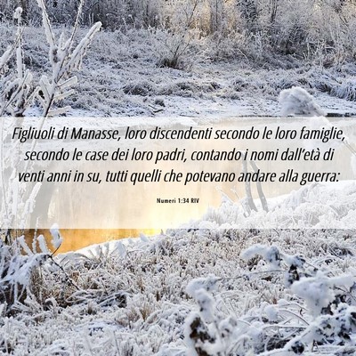 Picture 06 - Numeri 1:34 RIV - Figliuoli di Manasse, loro discendenti secondo le - Bible Verse Picture